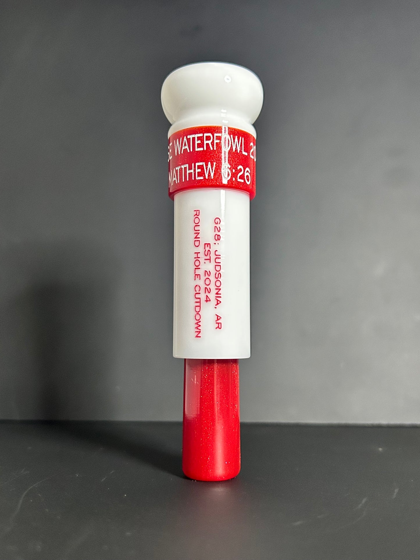 White and Pearl Red Round Hole Cutdown Polished