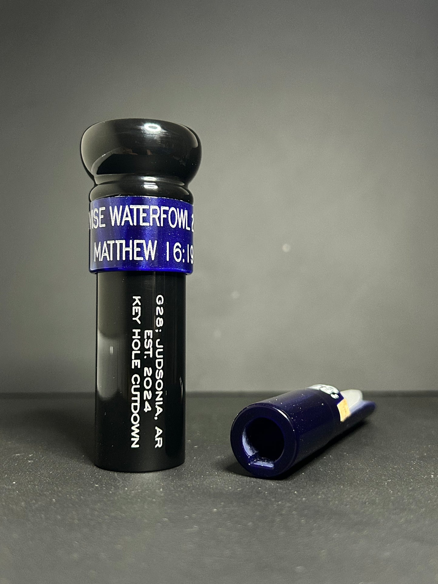 Black and Electric Blue Acrylic Keyhole Polished