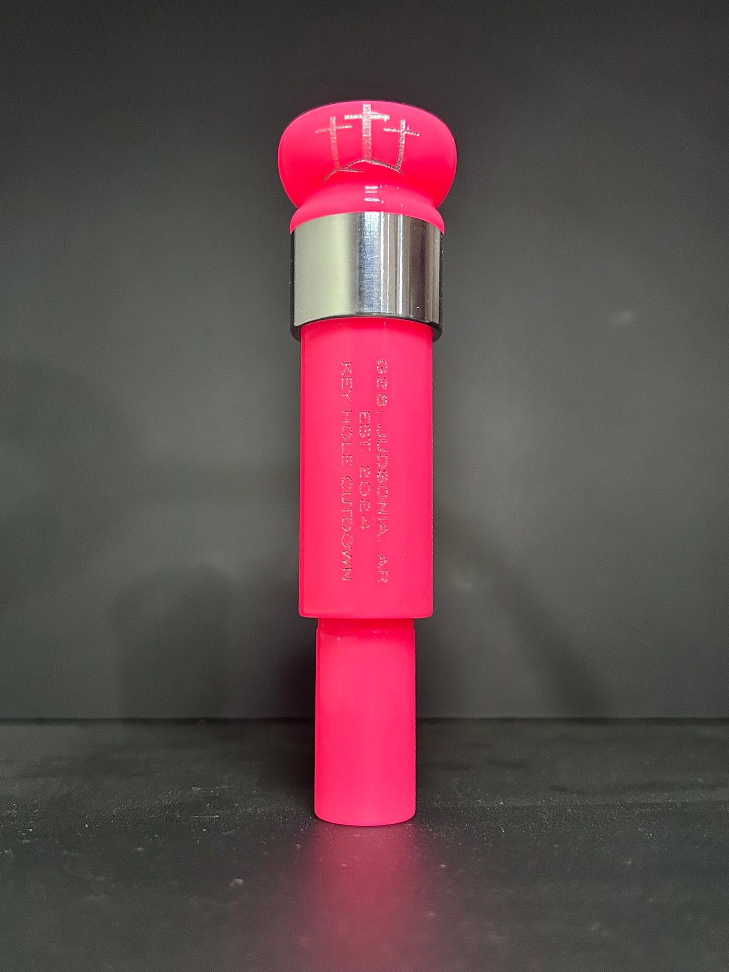 Pink with aluminum band polished acrylic keyhole