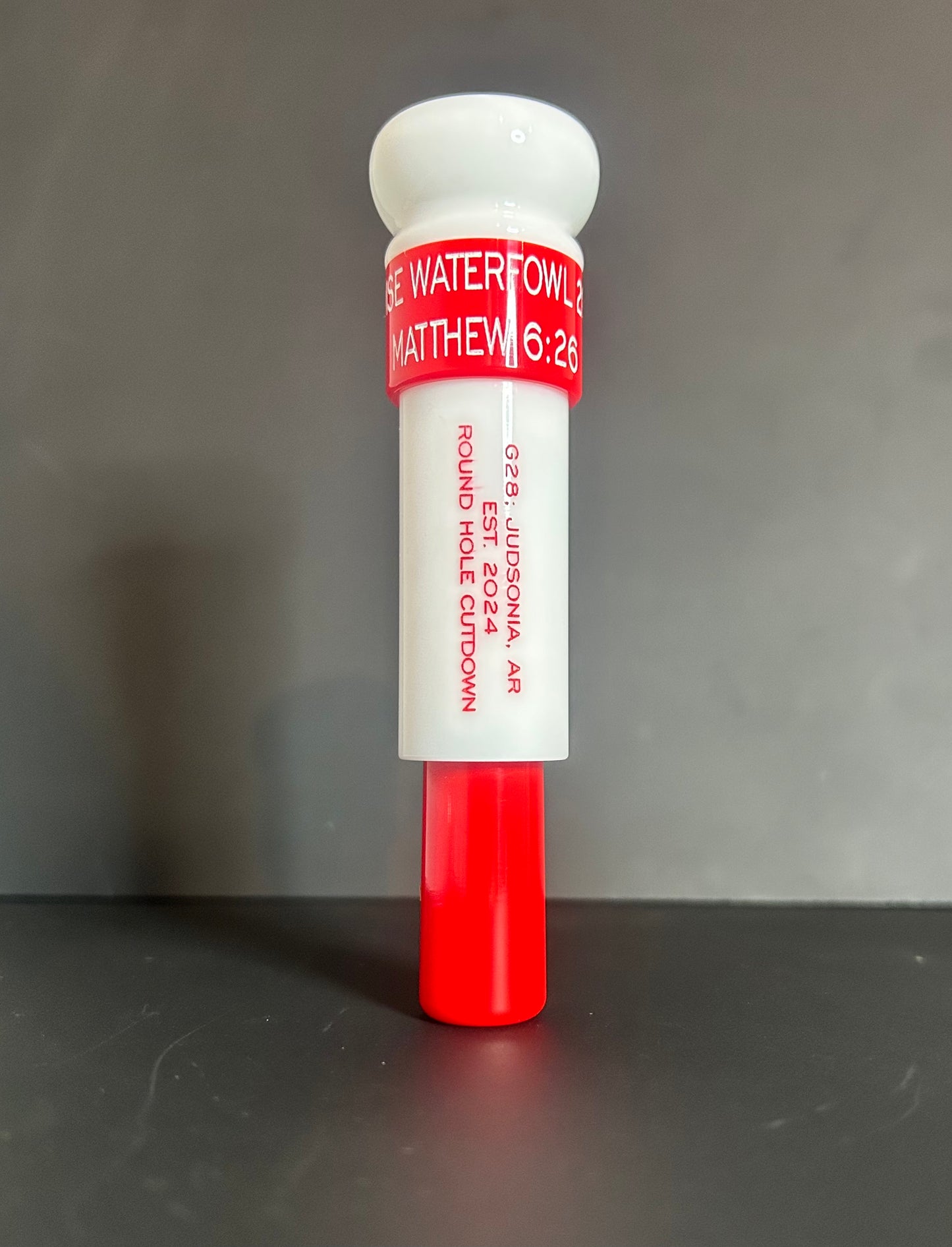 White and KC Red Round Hole Cutdown Polished