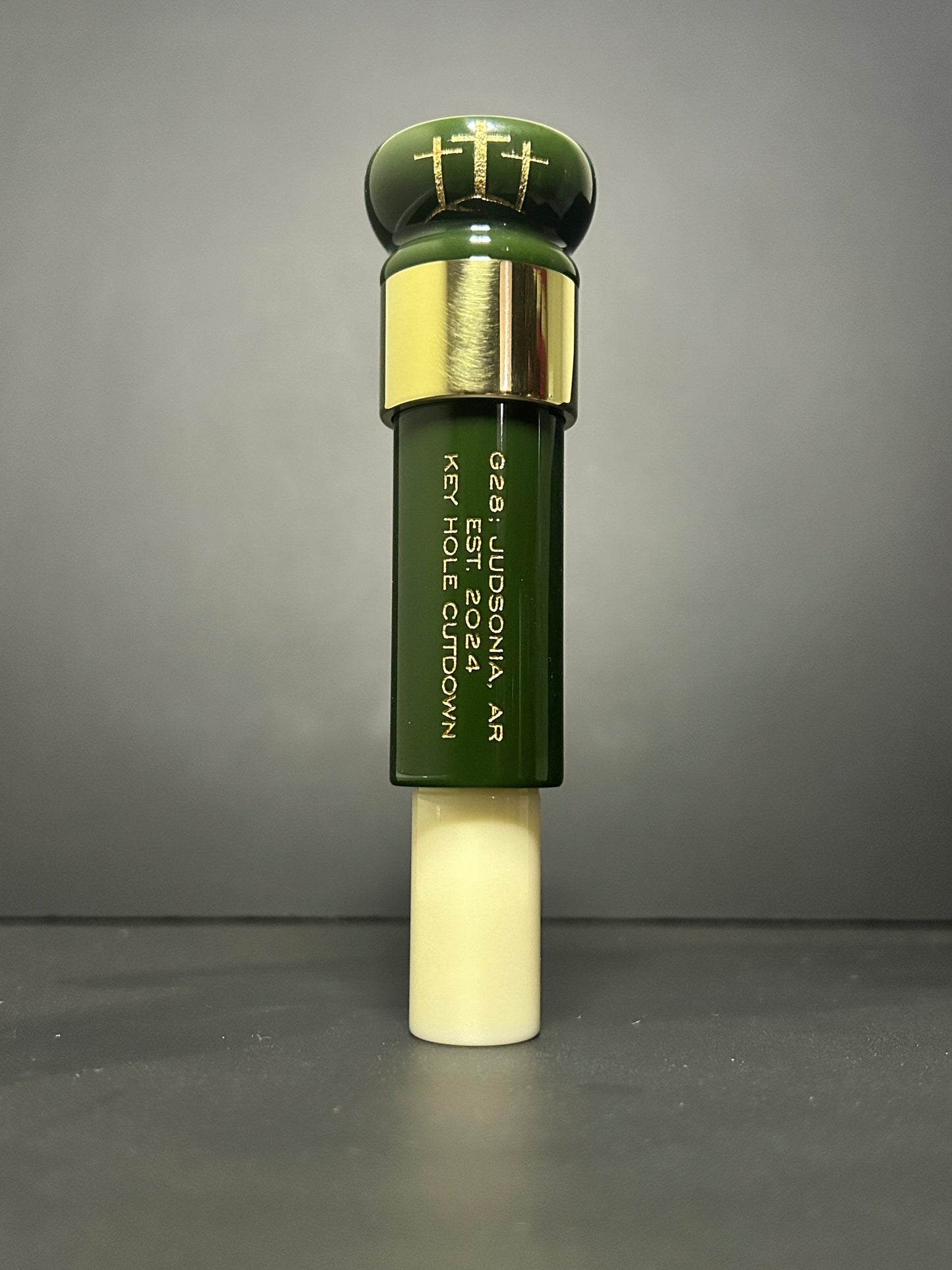 OD Green, Ivory and Gold Acrylic Polished Keyhole