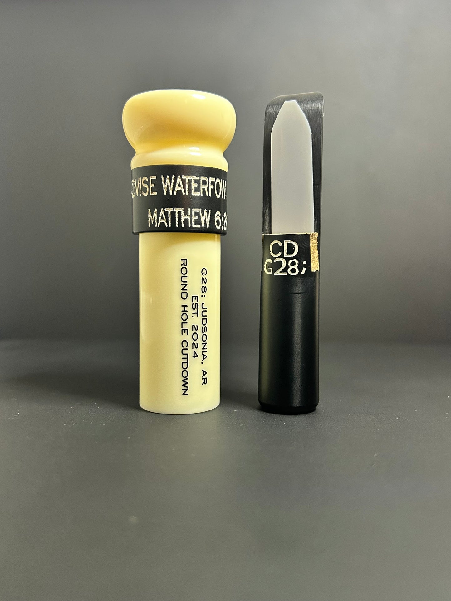 Ivory and Black Round Hole Cutdown Polished