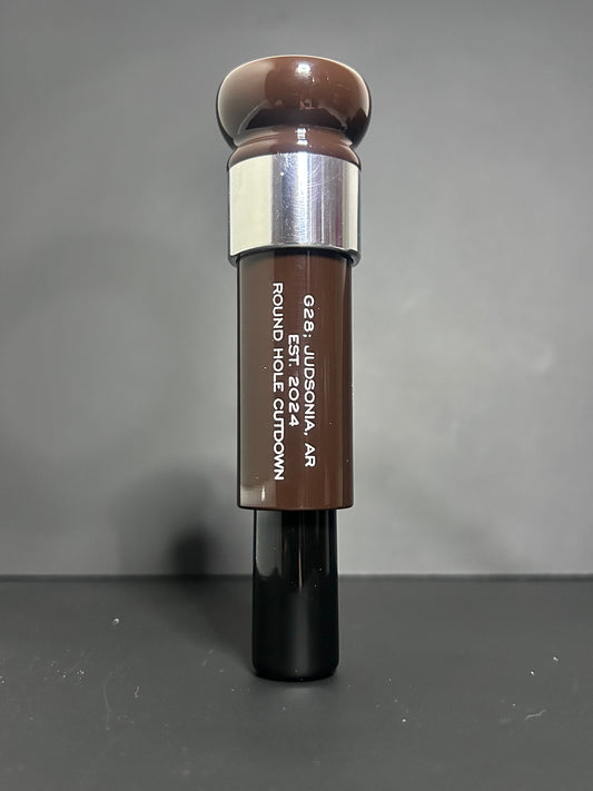 Brown, aluminum and black polished Roundhole cutdown