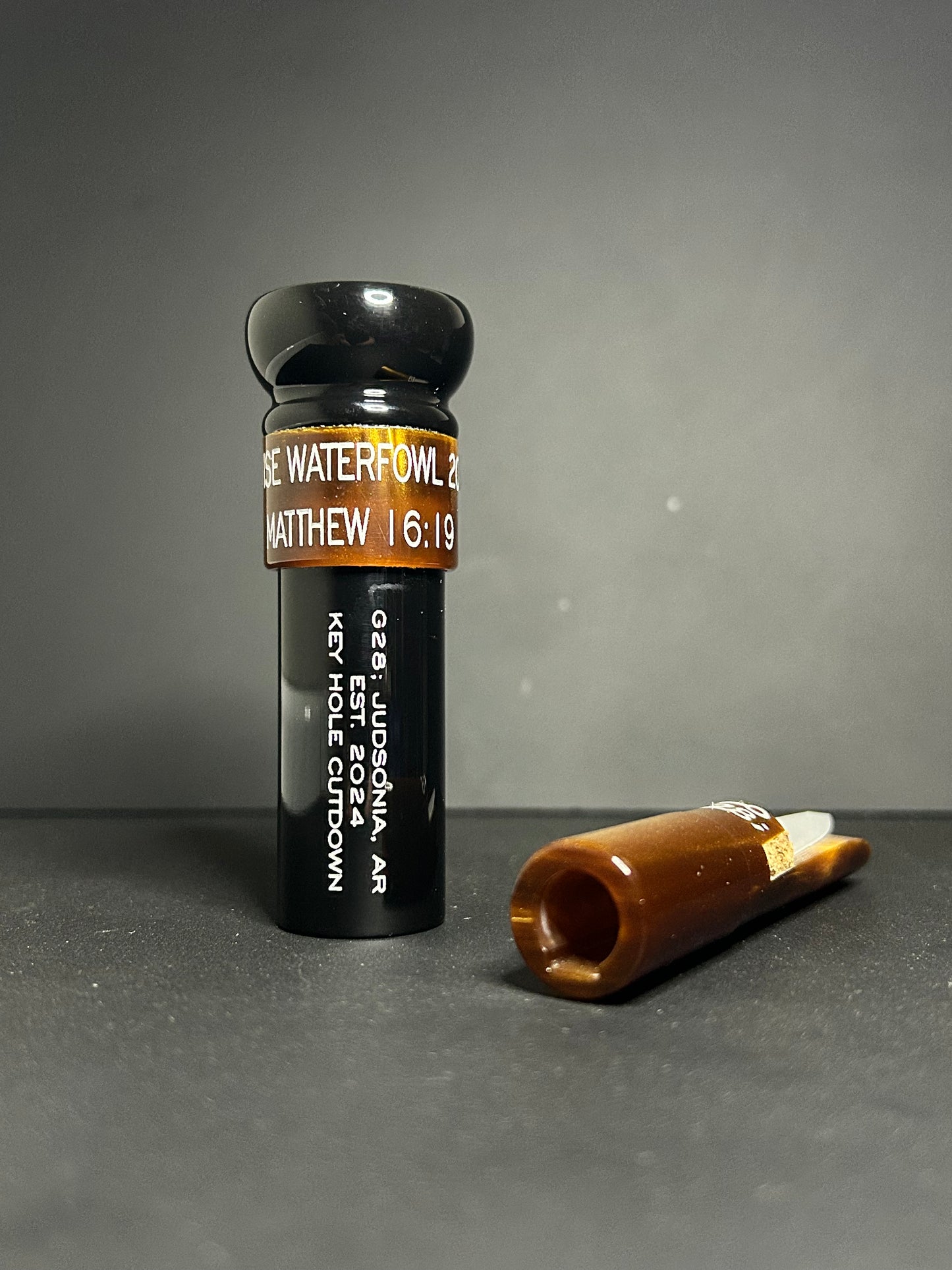 Black and Carmel acrylic keyhole