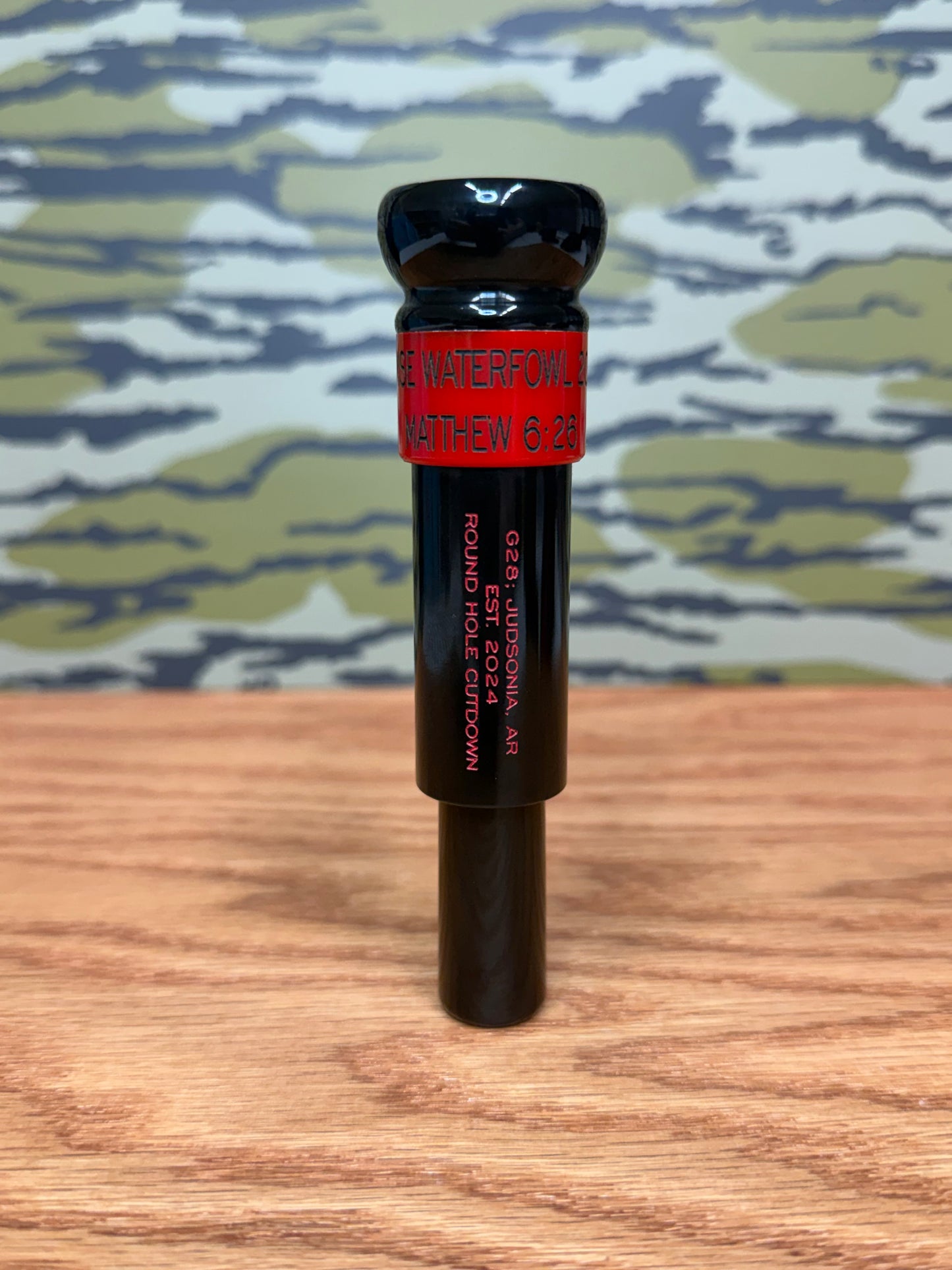 Black and Red Round Hole Cutdown Polished