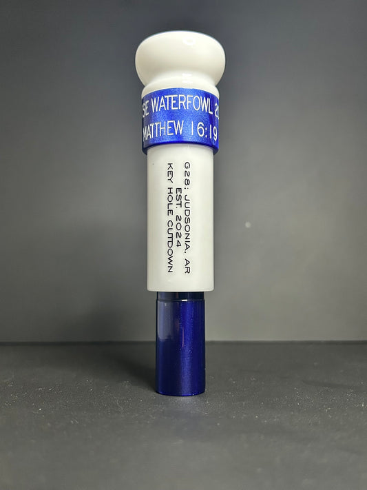 White and Pearl Blue Acrylic Keyhole Polished