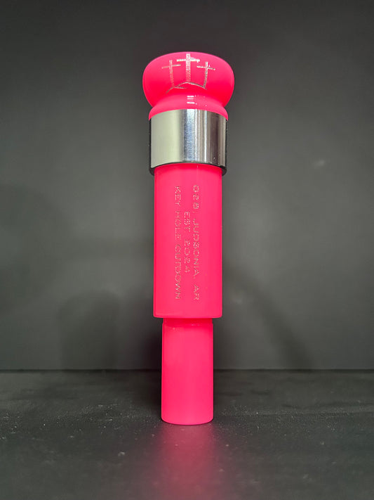 Pink with aluminum band polished acrylic keyhole