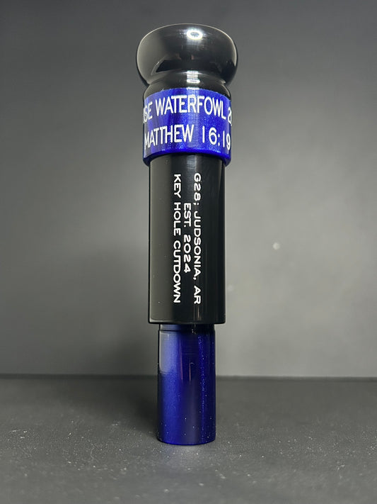 Black and Electric Blue Acrylic Keyhole Polished