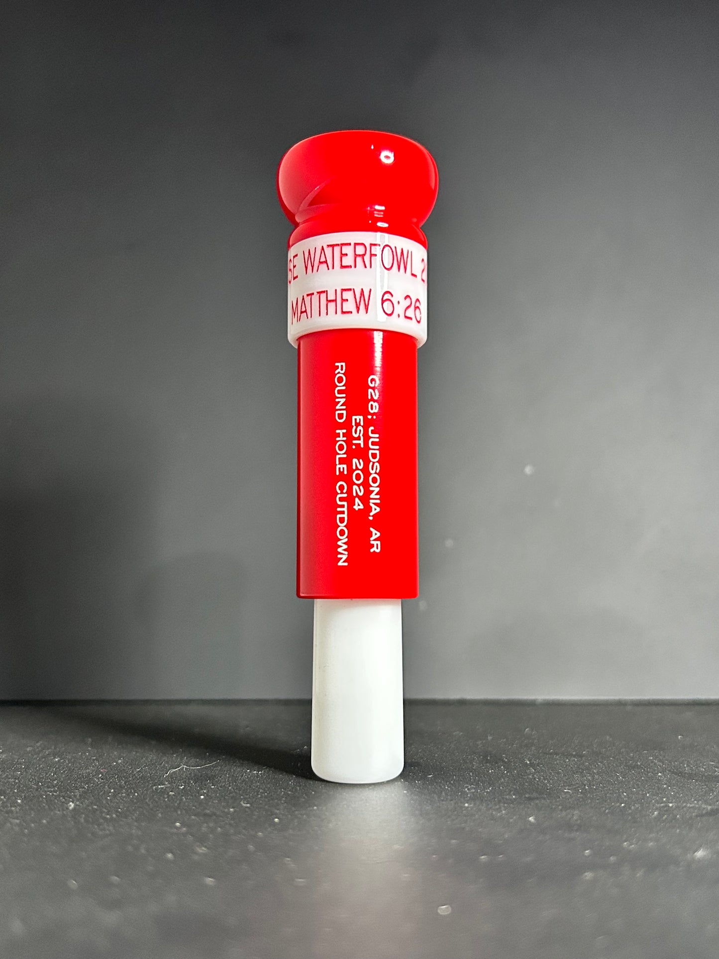 KC Red and White Round Hole Cutdown Polished