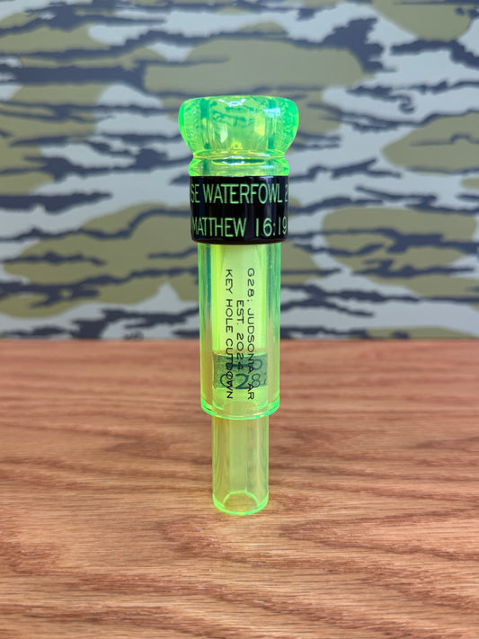 Flo Green and Black Band Acrylic Keyhole Polished