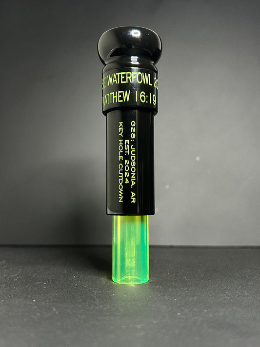 Black and Flo green acrylic keyhole