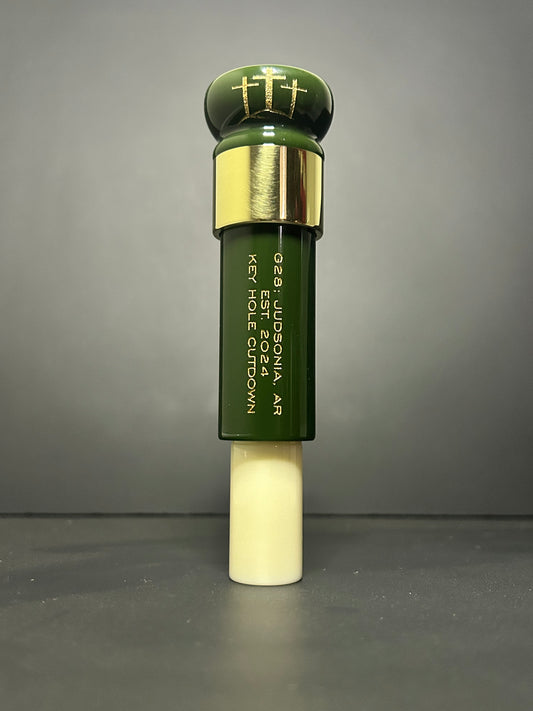 OD Green, Ivory and Gold Acrylic Polished Keyhole