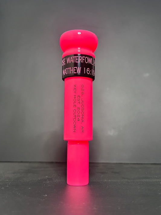 Pink and black polished acrylic keyhole